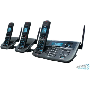 Uniden Long Range Cordless Phone System With 2 Extra Handsets 