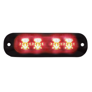Code 3 12-24V Red 4 LED Surface Mount Warning Light (119 X 36 X 15mm) 