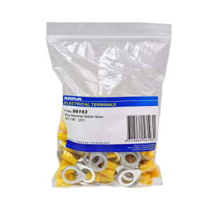 Yellow 13mm Eye Crimp Terminal (Pack Of 100)