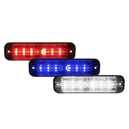 Code 3 12-24V 18 LED Red/Blue/White Warning Light (123 X 34 X 14mm)